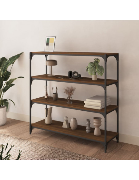 Libreria Rovere Marrone 100x33x100 cm Legno Multistrato Acciaio