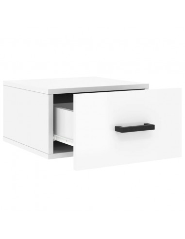 Comodini a Muro 2 pz Bianco Lucido 35x35x20 cm