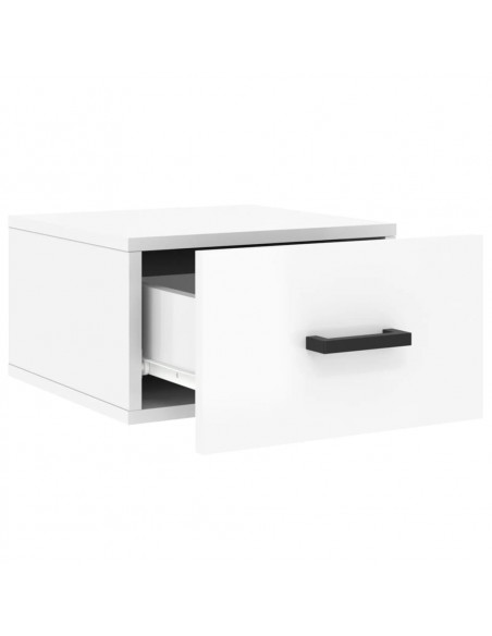 Comodini a Muro 2 pz Bianco Lucido 35x35x20 cm