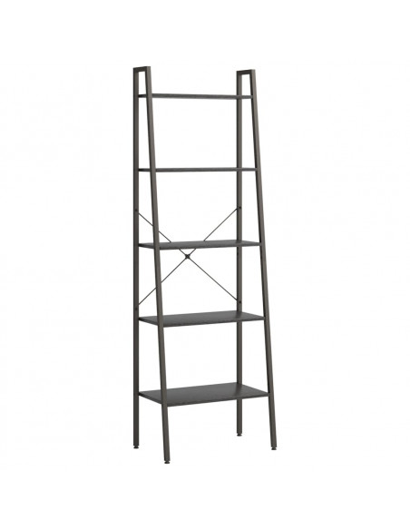 Scaffale Autoportante con 5 Ripiani Nero 56x35x174 cm