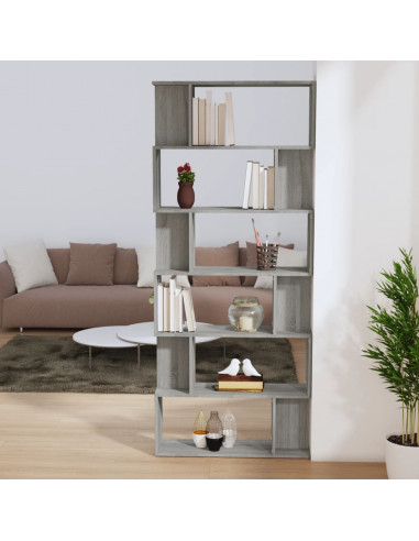 Libreria/Divisorio Grigio Sonoma 80x24x192 cm Legno Multistrato