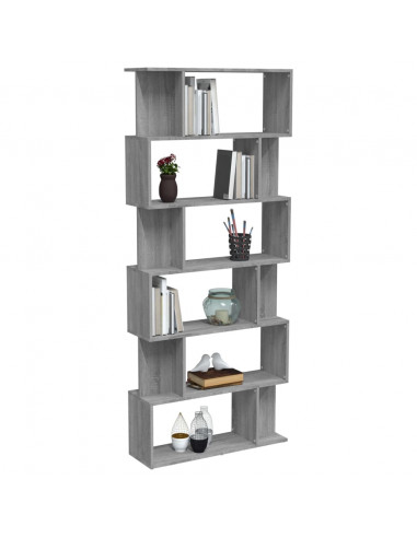 Libreria/Divisorio Grigio Sonoma 80x24x192 cm Legno Multistrato
