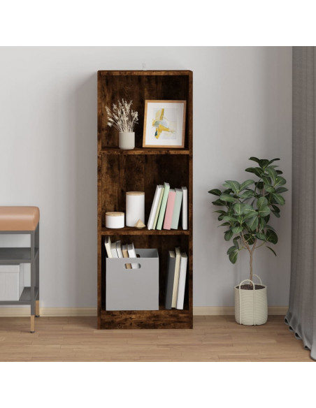 Libreria a 3 Ripiani Rovere Fumo 40x24x109 cm Legno Multistrato