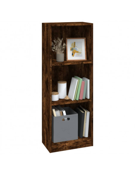 Libreria a 3 Ripiani Rovere Fumo 40x24x109 cm Legno Multistrato