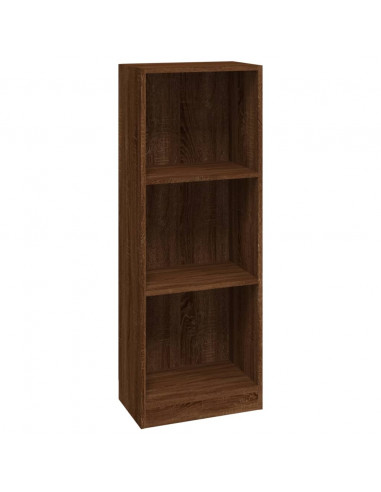 Libreria 3 Ripiani Rovere Marrone 40x24x109cm Legno Multistrato