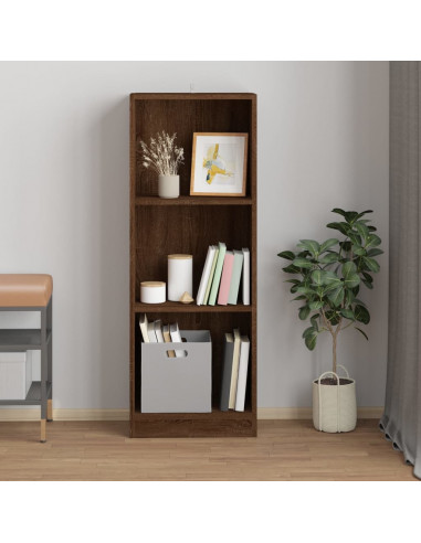 Libreria 3 Ripiani Rovere Marrone 40x24x109cm Legno Multistrato