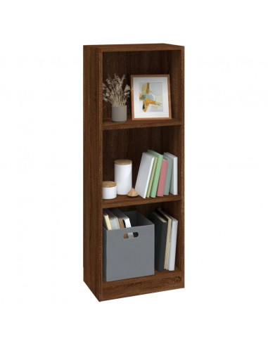 Libreria 3 Ripiani Rovere Marrone 40x24x109cm Legno Multistrato