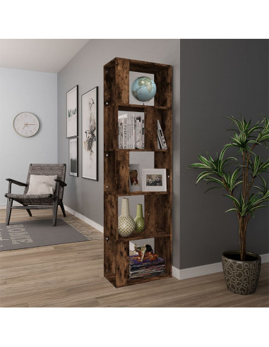 Libreria Rovere Fumo 45x24x160 cm in Legno Multistrato