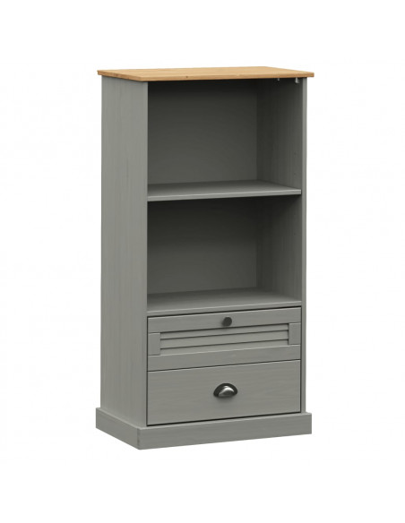 Libreria VIGO 60x35x114,5 cm in Legno Massello di Pino Grigio