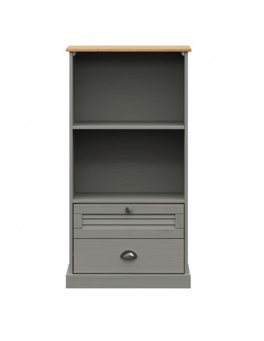 Libreria VIGO 60x35x114,5 cm in Legno Massello di Pino Grigio
