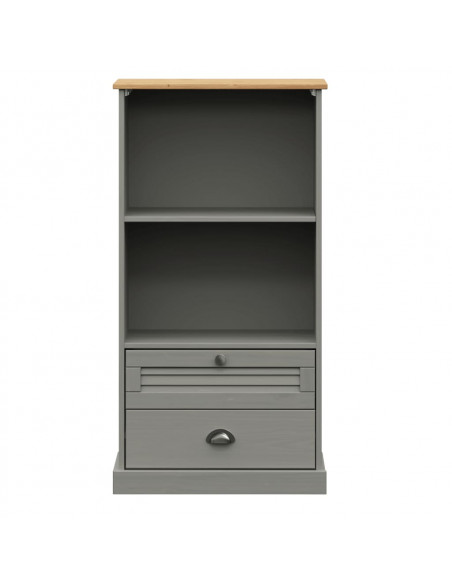 Libreria VIGO 60x35x114,5 cm in Legno Massello di Pino Grigio