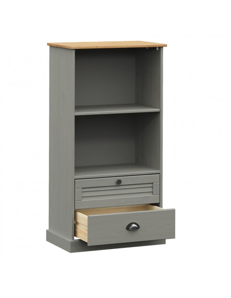 Libreria VIGO 60x35x114,5 cm in Legno Massello di Pino Grigio