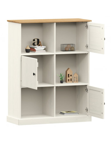Libreria VIGO 90x35x114,5 cm in Legno Massello di Pino Bianco