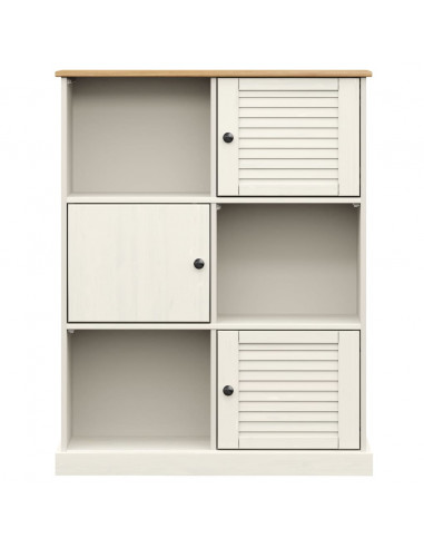 Libreria VIGO 90x35x114,5 cm in Legno Massello di Pino Bianco