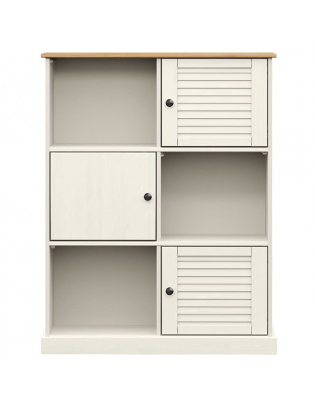 Libreria VIGO 90x35x114,5 cm in Legno Massello di Pino Bianco