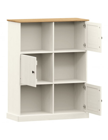 Libreria VIGO 90x35x114,5 cm in Legno Massello di Pino Bianco