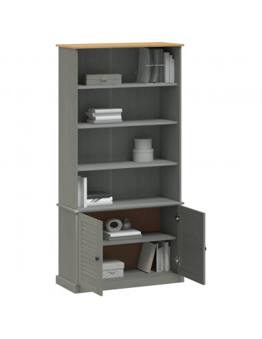 Libreria VIGO 85x35x170 cm in Legno Massello di Pino Grigio