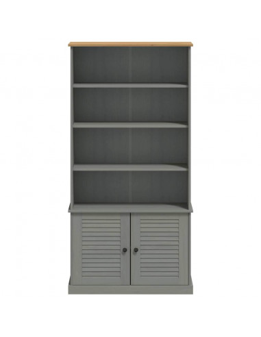 Libreria VIGO 85x35x170 cm in Legno Massello di Pino Grigio