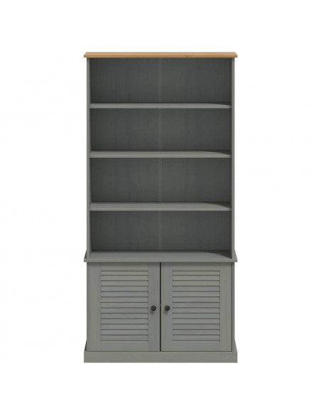Libreria VIGO 85x35x170 cm in Legno Massello di Pino Grigio