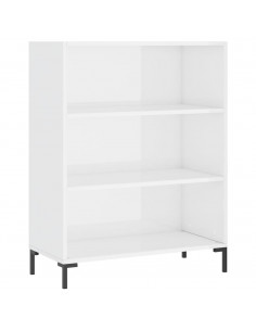Libreria Bianco Lucido 69,5x32,5x90 cm in Legno Multistrato 2