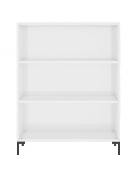 Libreria Bianco Lucido 69,5x32,5x90 cm in Legno Multistrato