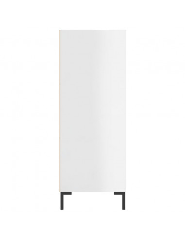 Libreria Bianco Lucido 69,5x32,5x90 cm in Legno Multistrato