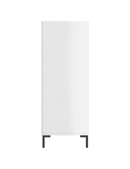 Libreria Bianco Lucido 69,5x32,5x90 cm in Legno Multistrato