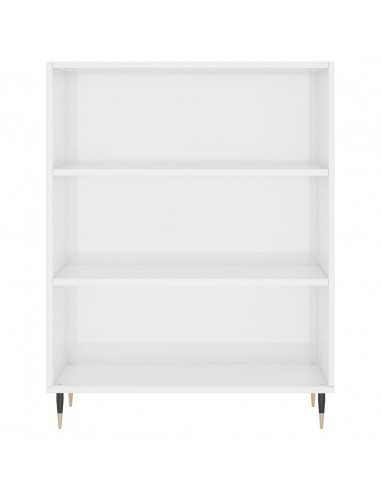 Libreria Bianco Lucido 69,5x32,5x90 cm in Legno Multistrato