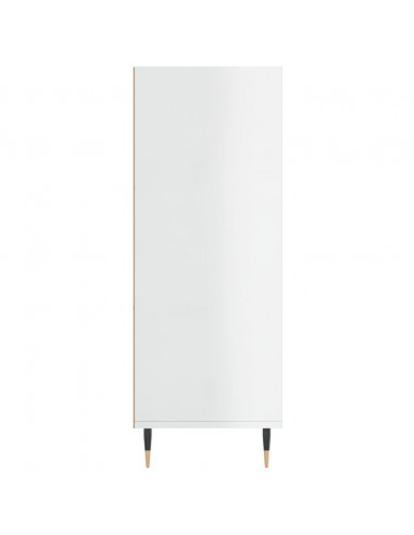 Libreria Bianco Lucido 69,5x32,5x90 cm in Legno Multistrato