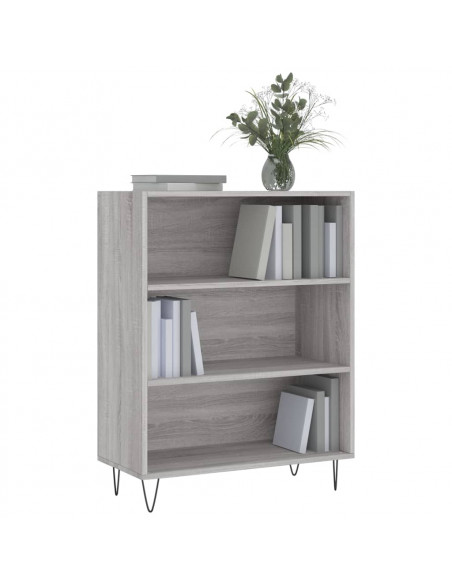 Libreria Grigio Sonoma 69,5x32,5x90 cm in Legno Multistrato
