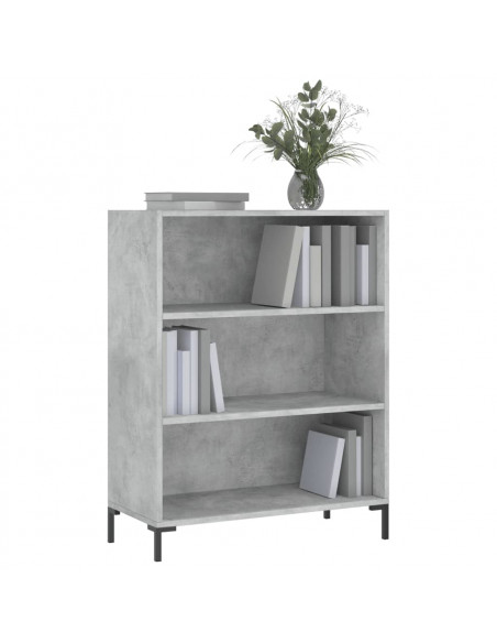 Libreria Grigio Cemento 69,5x32,5x90 cm in Legno Multistrato