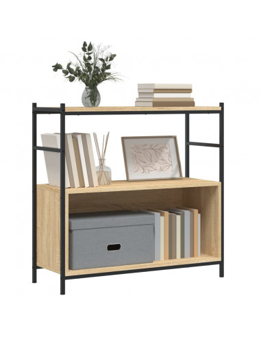 Libreria Rovere Sonoma 80x30x78,5 cm Legno Multistrato e Ferro