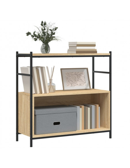 Libreria Rovere Sonoma 80x30x78,5 cm Legno Multistrato e Ferro