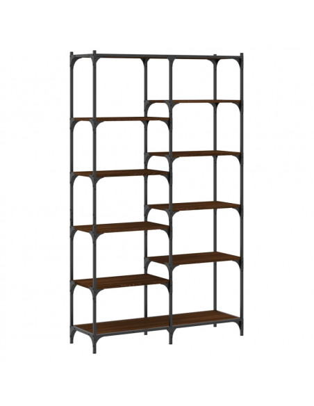 Libreria Rovere Marrone 100x32x170 cm Legno Multistrato e Ferro