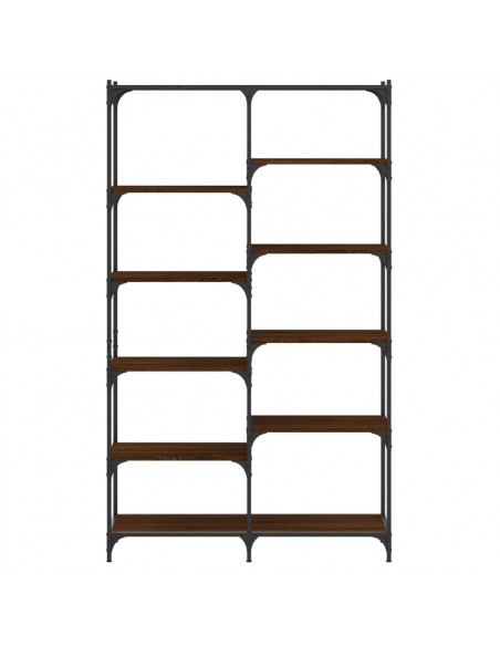Libreria Rovere Marrone 100x32x170 cm Legno Multistrato e Ferro