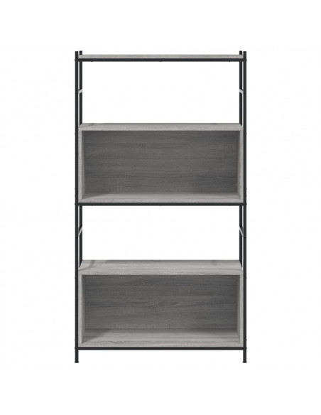 Libreria Grigio Sonoma 80x30x145,5 cm Legno Multistrato e Ferro