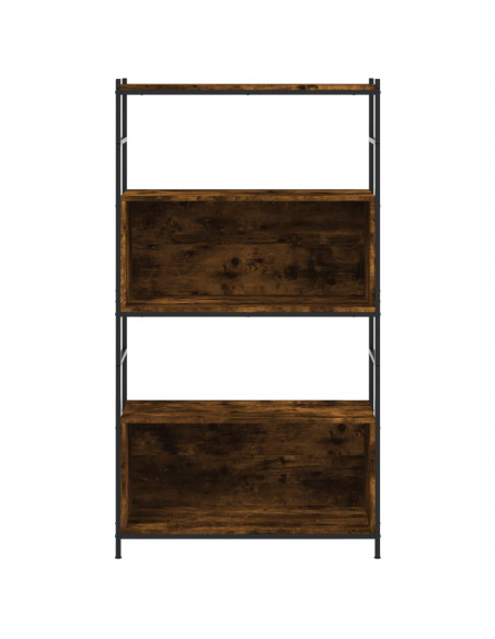 Libreria Rovere Fumo 80x30x145,5cm in Legno Multistrato e Ferro