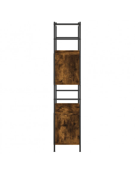 Libreria Rovere Fumo 80x30x145,5cm in Legno Multistrato e Ferro
