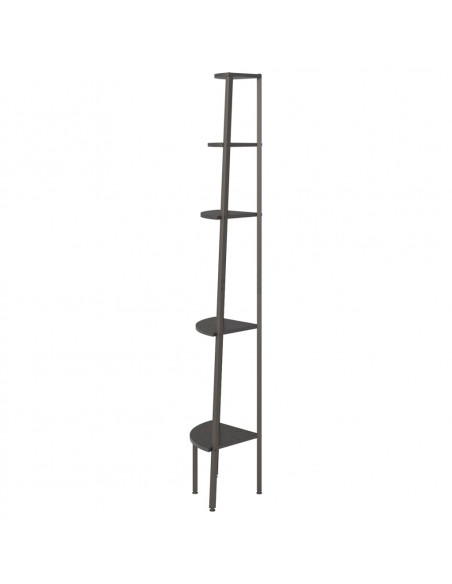 Scaffale Angolare a 5 Livelli Nero 45,5x31,5x180 cm