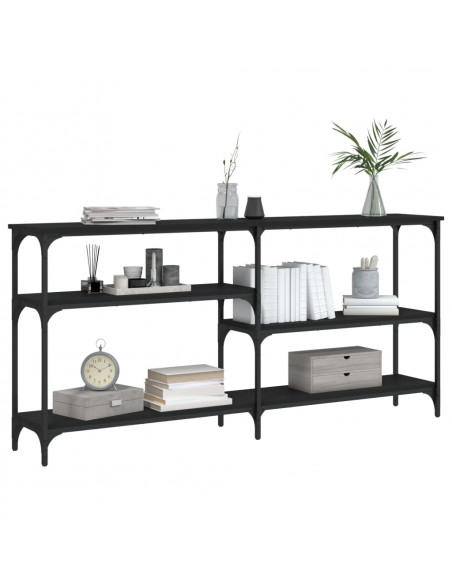 Tavolino Consolle Nero 160x29x75 cm in Legno Multistrato