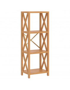 Scaffale a 4 Ripiani 40x30x112 cm in Legno Massello di Rovere 2