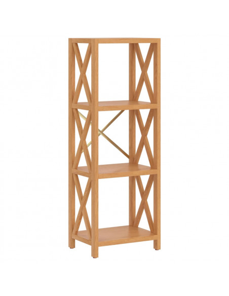 Scaffale a 4 Ripiani 40x30x112 cm in Legno Massello di Rovere