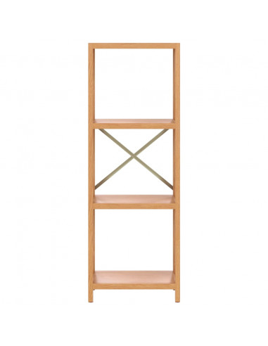 Scaffale a 4 Ripiani 40x30x112 cm in Legno Massello di Rovere