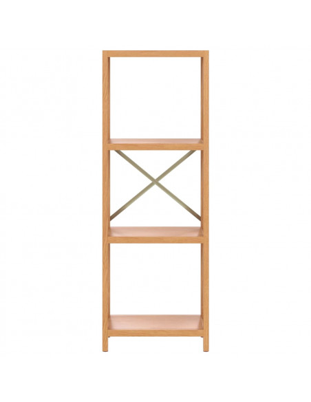 Scaffale a 4 Ripiani 40x30x112 cm in Legno Massello di Rovere