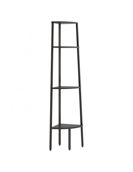 Scaffale Angolare a 4 Livelli Nero 45,5x31,5x150 cm