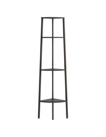 Scaffale Angolare a 4 Livelli Nero 45,5x31,5x150 cm