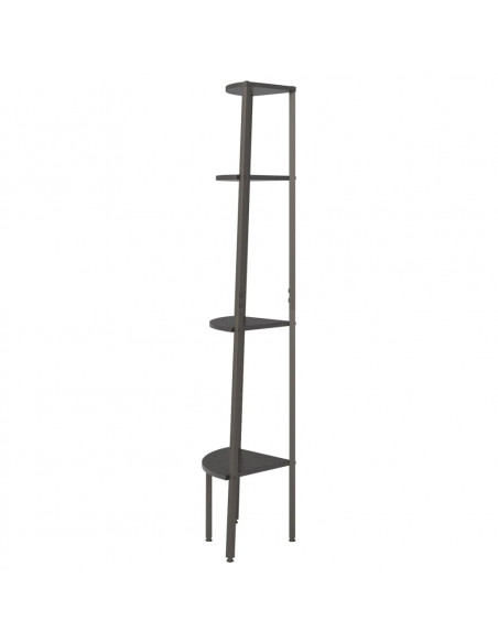 Scaffale Angolare a 4 Livelli Nero 45,5x31,5x150 cm