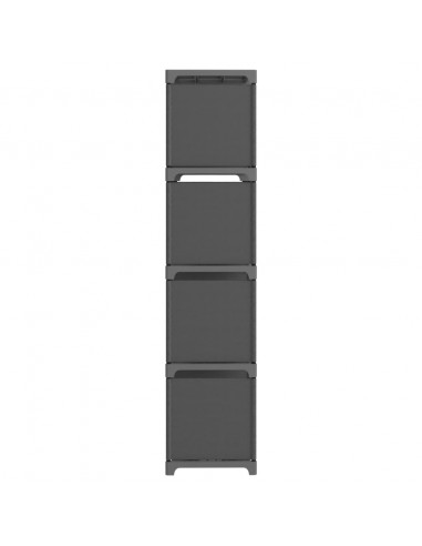 Mensola con 12 Vani a Cubo Grigia 103x30x141 cm in Tessuto