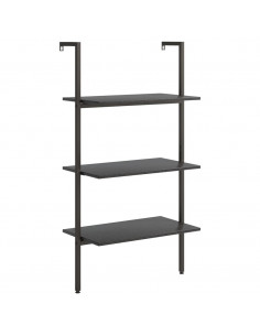 Scaffale Pendente a 3 Livelli Nero 64x35x120,5 cm 2