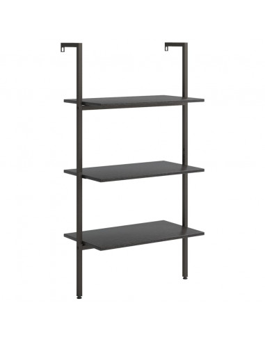 Scaffale Pendente a 3 Livelli Nero 64x35x120,5 cm